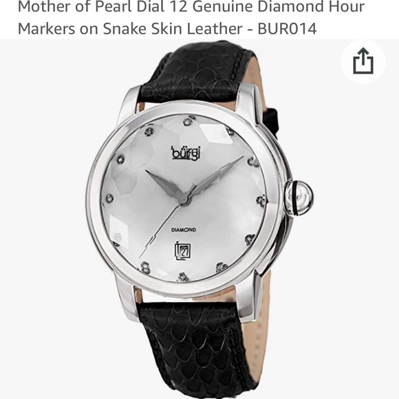 Burgi Accessories - 🖤Vintage Burgi Genuine Snake Skin and Diamonds Ladies Watch